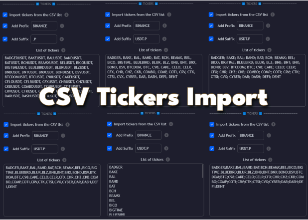 Ticker import functionality for seamless market integration