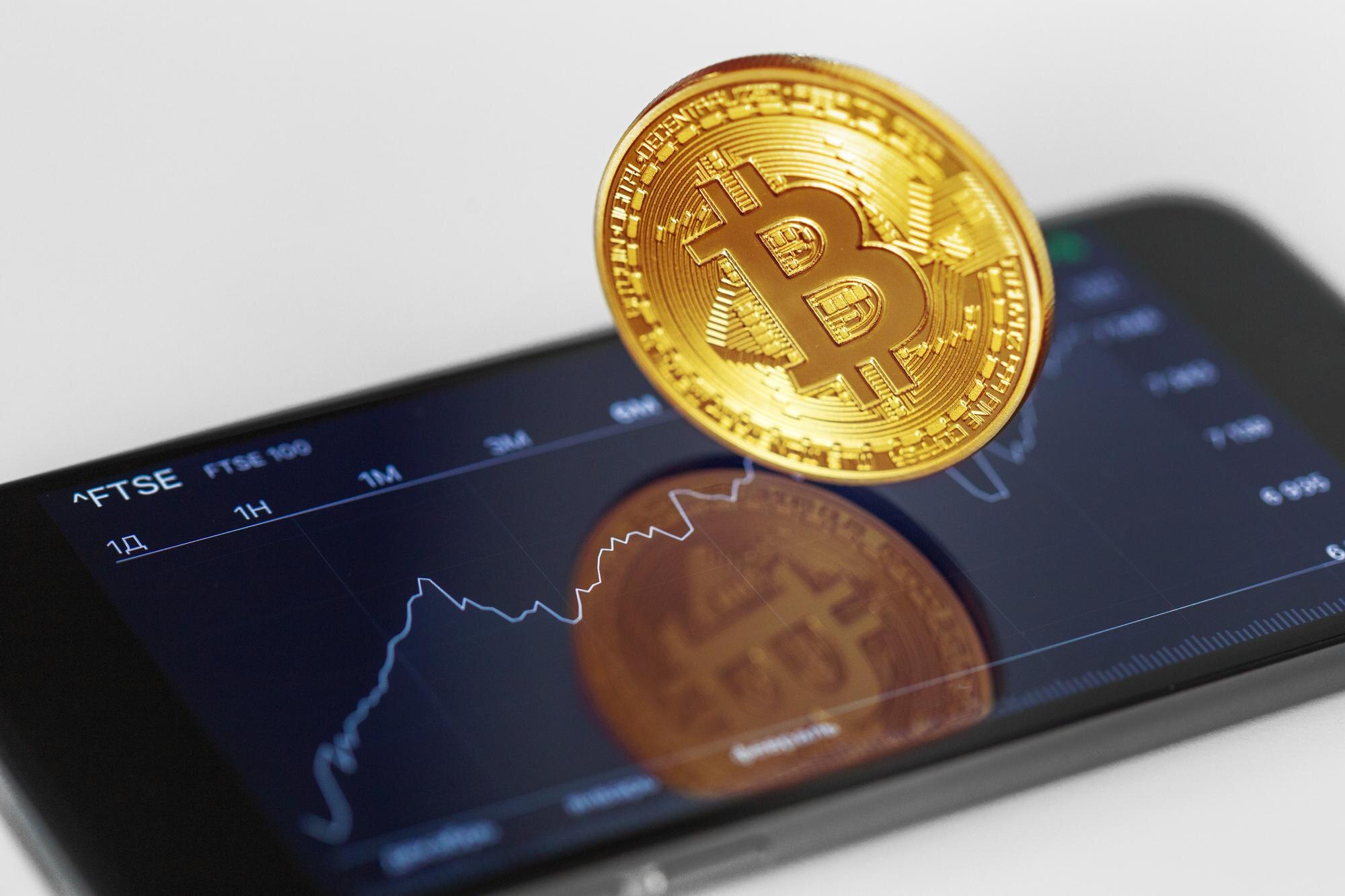 Bitcoin on a mobile trading screen