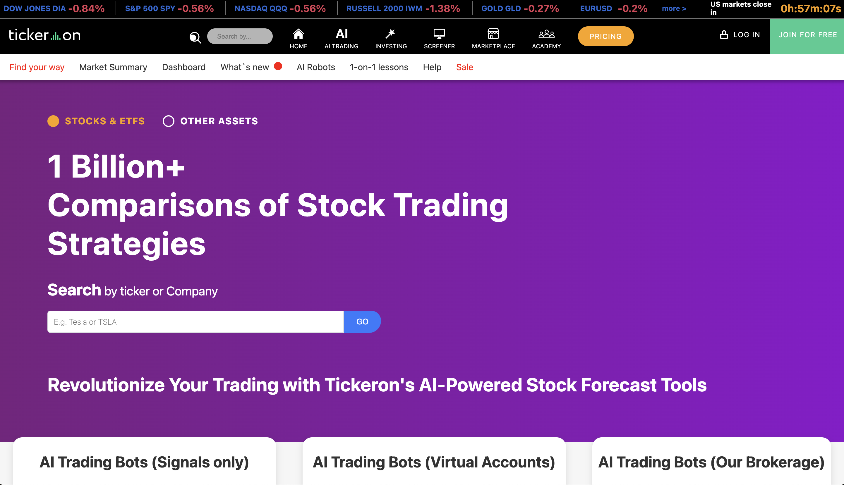 9. Tickeron - AI-Based Stock Analysis and Trading Signals